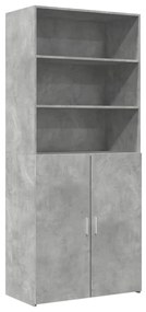betonszürke szerelt fa magasszekrény 80 x 42,5 x 185 cm