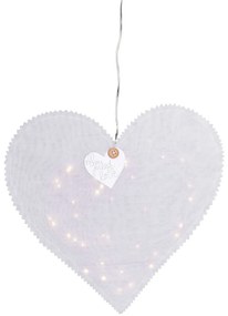 Fehér függesztett szív HEARTLIGHT LED fénylánccal