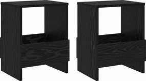 vidaXL Magazin állvány 2 pcs Fekete tölgy 35 x 30 x 45 cm