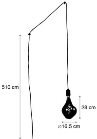 Modern lógólámpa arany színben dugóval, szabályozható LED izzóval - Cavalux