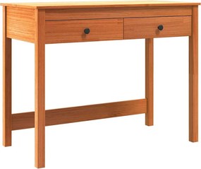 vidaXL Asztal fiókkal Max Barna 100 x 50 x 78 cm Tömör fenyőfa