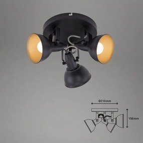 Fekete 3xE14/40W/230V spotlámpa