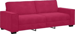 vidaXL 3 személyes bordó bársony kanapé 220x78x84 cm