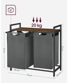 Ruhaszennyes kosár REX barna/szürke