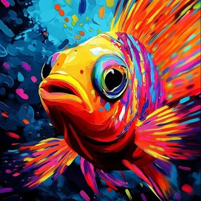Canvas Vászonkép Színes Hal Neon Pop Art Akvárium Hal 80x80