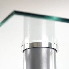 Berna 140 cm szögletes üveg étkezőasztal transparent