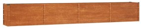 rozsda színű corten acél kerti magaságyás 320 x 40 x 45 cm