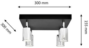 LED Spotlámpa TUNE 4xGU10/4,8W/230V matt króm/fekete