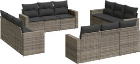 vidaXL 12 részes szürke polyrattan kerti ülőgarnitúra párnákkal