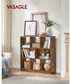 Könyvespolc nyitott kockákkal 97,5 x 100 x 30 cm rusztikus barna