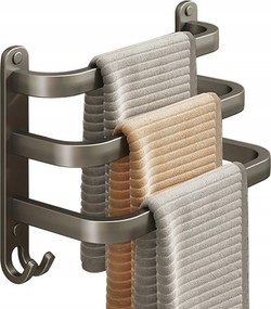 Törölközőtartó szürke Fürdőszoba 30CM 3 karos