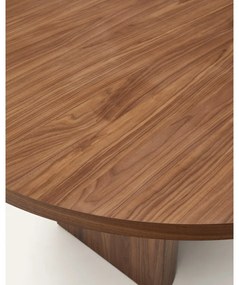 Kerek étkezőasztal diófa dekoros asztallappal 100x200 cm Nealy – Kave Home