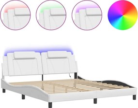 vidaXL fehér ágykeret Viana LED-ekkel matrac nélkül 180 x 200 cm