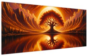 Kép – Fa a véres napban (120x50 cm)