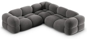 Szürke bársony sarokkanapé Loretto – Cosmopolitan Design