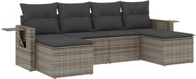 vidaXL 6 részes szürke polyrattan kerti ülőgarnitúra párnákkal