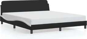 vidaXL fekete és fehér műbőr ágykeret Dover 180x200 cm