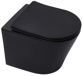 Wc soft close ülőkével SAT Infinitio fekete színben matt felülettel hátsó kifolyással SATINF010RREXPBKM
