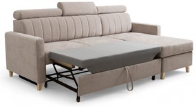 Vario sarokkinyitható kanapé, univerzális állású - bézs Wind 11 zsenília