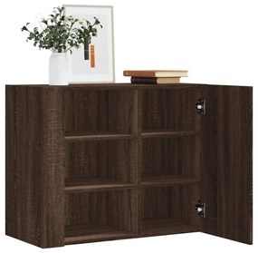 barna tölgy színű szerelt fa fali szekrény 75 x 35 x 60 cm