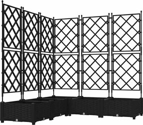 vidaXL Kerti cserép 5 pcs Fekete 120 x 120 x 125,5 cm Acél