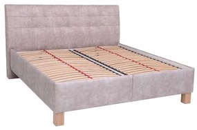 Kárpitozott ágy matraccal és beépített tárolóval VIOLET 160x200 cm bézs