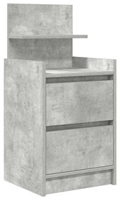 betonszürke éjjeliszekrény 2 fiókkal 38x34x80 cm