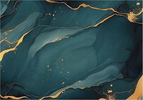 Dekoratív fali tapéta 3D hatással Sötétkék absztrakt 312x219