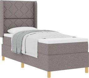 vidaXL Boxrugós ágy matracmal fejtámlával Tópszínű 80 x 200 cm szövet