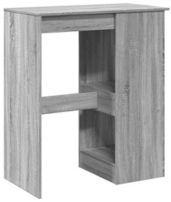 szürke sonoma szerelt fa bárasztal tárolókkal 90x47,5x103,5 cm