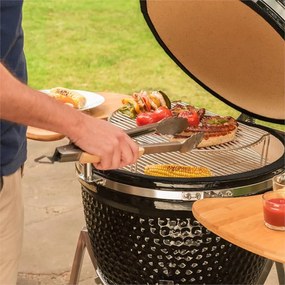 Kingsize, kamado grill, kerámia, 21", füstölés, lassú sütés, rozsdamentes acél