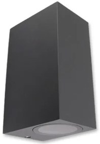 MasterLED Lida 150x92 sötétszürke szögletes oldalfali lámpa GU10-es foglalattal