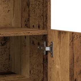 LED világítással ellátott oldalszekrény Régi fa 60x37x100 cm