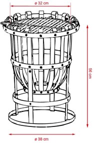 ALBERT Kerti mobil tűzrakóhely grillel