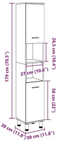 konyhakocsi BODO&quot; Fehér és barna 72x45x80 cm-es méretben&quot;