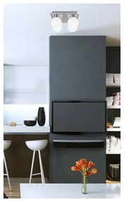 Ezüstszínű mennyezeti lámpa üveg búrával 25x25 cm Oden – Candellux Lighting