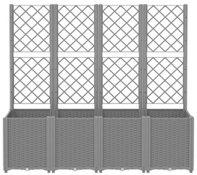 vidaXL világosszürke PP rácsos kerti ültetőláda 160 x 40 x 140 cm