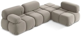 Bézs bársony moduláris sarokkanapé (jobb oldali) Lokua – Makamii