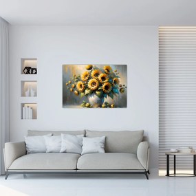 Kép – Napraforgós váza (90x60 cm)