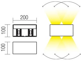 Redo 90300 - VARY LED kültéri fali lámpatest, 4xLED/5W/230V, 3000K, IP54, fehér