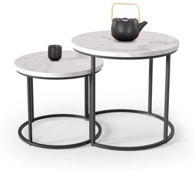 OREO asztal szett-fehér márvány / fekete
