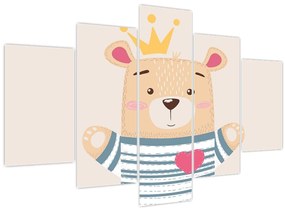 Kép - Teddy maci koronával (150x105 cm)