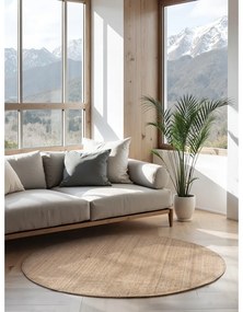 Natúr színű juta kerek szőnyeg ø 160 cm Bouclé Jaipur – Hanse Home