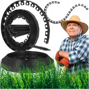 Kerti Gyepszegély Szett 20M 60 Tipli 17CM Horgony Fekete