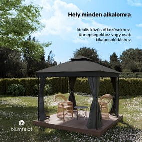 Blumfeldt Mondo Dual pavilon 3x3 dupla tetővel és szúnyoghálóval