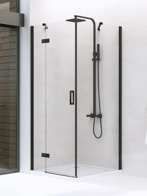 New Trendy New Renoma Black zuhanykabin 100x90 cm négyszögletes fekete félmatt/átlátszó üveg D-0205A/D-0111B