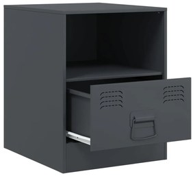 vidaXL antracitszürke acél éjjeliszekrény 34,5 x 39 x 44 cm