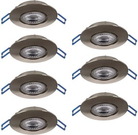 Eglo 300195 - 7 darabos GEDREZ beépíthető LED lámpakészlet, 4,9 W/230 V, Ø 9 cm, króm
