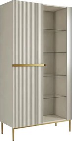 Nicole bordázott frontos vitrin 100 cm - kasmír / arany lábak