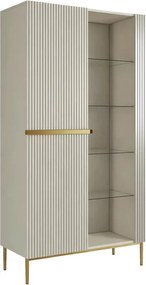 Nicole vitrin 100 cm hornyolt előlappal - kasmír / arany lábakkal